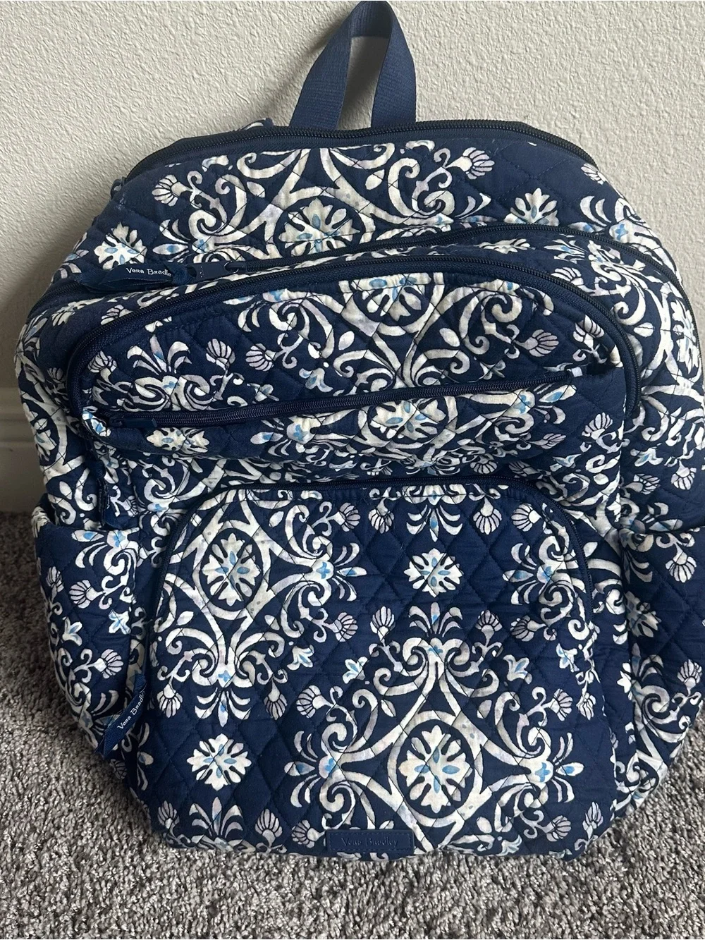 Vera Bradley Navy Floral Quilted Tote